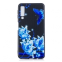 Etui Slim Art SAMSUNG A7 2018 niebieski kwiat i motyl