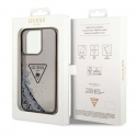 Oryginalne Etui IPHONE 14 PRO MAX Guess Hardcase Liquid Glitter Palm Collection transparentne czarne