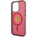 Oryginalne Etui IPHONE 14 PRO Ferrari Hardcase Translucent Magsafe (FEHMP14LURKR) czerwone