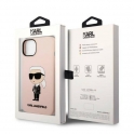 Oryginalne Etui IPHONE 14 Karl Lagerfeld Hardcase Silicone Ikonik MagSafe (KLHMP14SSNIKBCP) różowe
