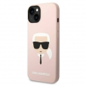 Oryginalne Etui IPHONE 14 PLUS Karl Lagerfeld Hardcase Silicone Karl`s Head (KLHCP14MSLKHLP) różowe