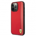 Oryginalne Etui IPHONE 13 PRO MAX Ferrari Hardcase On Track Carbon Stripe (FESAXHCP13XRE) czerwone