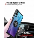 Etui HUAWEI NOVA 5T Pancerne Clear Carbon Ring czarne