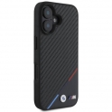 Mercedes Oryginalne Etui IPHONE 16 PLUS BMW Hardcase Carbon Tricolor Line MagSafe (BMHMP16M23PUDTK) czarne