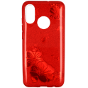 Etui Brokat Glitter SAMSUNG GALAXY J6+ J6+ Plus czerwony kwiat