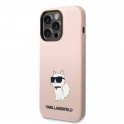 Oryginalne Etui IPHONE 14 PRO Karl Lagerfeld Hardcase Silicone Choupette (KLHCP14LSNCHBCP) różowe