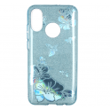 Etui Glitter SAMSUNG GALAXY A40 niebieski kwiat