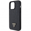 Oryginalne Etui APPLE IPHONE 15 PRO Guess Hardcase Croco Triangle Metal Logo (GUHCP15XPCRTHCK) czarne