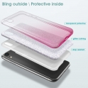 Etui SAMSUNG GALAXY A71 Brokat Glitter srebrno-różowe