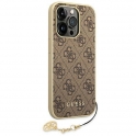 Oryginalne Etui APPLE IPHONE 15 PRO Guess Hardcase 4G Charms Collection (GUHCP15LGF4GBR) brązowe
