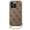 Oryginalne Etui IPHONE 14 PRO Guess Hardcase 4G Charms Collection brązowe
