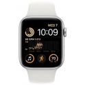 Smartwatch Apple Watch SE 2022 GPS 44mm Aluminium srebrny z białym paskiem Sport
