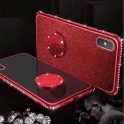 Etui Diamond Ring Glitter Brokat SAMSUNG GALAXY S9 czerwone