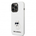 Oryginalne Etui IPHONE 14 PRO Karl Lagerfeld Hardcase Silicone Choupette MagSafe (KLHMP14LSNCHBCH) białe