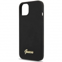 Oryginalne Etui IPHONE 13 Guess Hardcase Silicone Script Gold Logo czarne