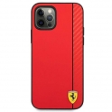 Oryginalne Etui IPHONE 12 PRO MAX Ferrari Hardcase On Track Carbon Stripe (FESAXHCP12LRE) czerwone