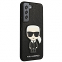 Oryginalne Etui SAMSUNG GALAXY S21 FE Karl Lagerfeld Hardcase Saffiano Ikonik Karl's Head KLHCS21FSAKHBK czarne