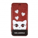 Oryginalne Etui IPHONE X / XS Karl Lagerfeld Book Valentine czerwone