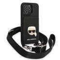 Oryginalne Etui IPHONE 13 PRO Karl Lagerfeld Hardcase Saffiano Metal Karl Head czarne