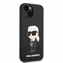 Oryginalne Etui IPHONE 14 Karl Lagerfeld Hardcase Silicone Ikonik (KLHCP14SSNIKBCK) czarne