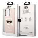Oryginalne Etui IPHONE 14 PRO MAX Karl Lagerfeld Harcase Silicone Karl's Head MagSafe (KLHMP14XSLKHLP) różowe