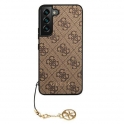 Oryginalne Etui SAMSUNG GALAXY S22+ PLUS Guess Hardcase 4G Charms Collection GUHCS22MGF4GBR brązowe