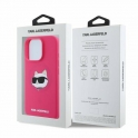 Oryginalne Etui IPHONE 16 PRO Karl Lagerfeld Hardcase Silicone Choupette Head Print MagSafe (KLHMP16LSCHPPLF) fuksja