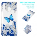 Etui Slim case Art SAMSUNG GALAXY A50 motyl i białe kwiaty