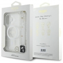 Oryginalne Etui IPHONE 16 Guess Hardcase IML Glitter With Pearl Strap MagSafe (GUHMP16SHGCRELST) transparentne