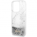 Oryginalne Etui IPHONE 14 PRO MAX Guess Hardcase Liquid Glitter Marble (GUHCP14XLCSGSGH) białe
