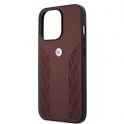 Mercedes Oryginalne Etui IPHONE 13 PRO BMW Hardcase Leather Curve Perforate (BMHCP13LRSPPR) czerwone