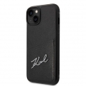 Oryginalne Etui IPHONE 14 Karl Lagerfeld Signature Logo Cardslot (KLHCP14SCSSK) czarne
