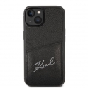 Oryginalne Etui IPHONE 14 PLUS Karl Lagerfeld Signature Logo Cardslot (KLHCP14MCSSK) czarne