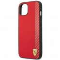 Oryginalne Etui IPHONE 14 PLUS Ferrari Hardcase Carbon (FEHCP14MAXRE) czerwone