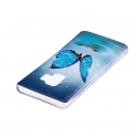 Etui slim case art SAMSUNG S9 SHINY BLUE BUTTERFLY