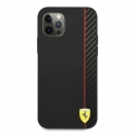 Oryginalne Etui IPHONE 12 / 12 PRO Ferrari Hardcase On Track Carbon Stripe (FESAXHCP12MBK) czarne