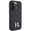 Oryginalne Etui APPLE IPHONE 15 PRO MAX Karl Lagerfeld Hardcase Leather Monogram Hot Stamp Metal Logo (KLHCP15XPKLPKLK) czarne