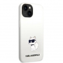 Oryginalne Etui IPHONE 14 PLUS Karl Lagerfeld Hardcase Silicone Choupette MagSafe (KLHMP14MSNCHBCH) białe