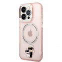 Oryginalne Etui IPHONE 14 PRO MAX Karl Lagerfeld Hardcase IML NFT Karl&Choupette Magsafe (KLHMP14XHNKCIP) różowe