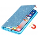 Etui SAMSUNG GALAXY A71 portfel z klapką Flip Magnet Shine Brokat miętowe