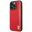 Oryginalne Etui IPHONE 14 PRO MAX Ferrari Hardcase Carbon (FEHCP14XAXRE) czerwone