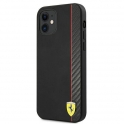Oryginalne Etui IPHONE 12 MINI Ferrari Hardcase On Track Carbon Stripe (FESAXHCP12SBK) czarne