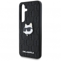 Etui SAMSUNG GALAXY S25 Karl Lagerfeld Leather Monogram Pin Logo Choupette Head czarne