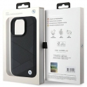 Mercedes Oryginalne Etui IPHONE 16 PRO BMW Hardcase Signature Leather Crossing Lines Pattern (BMHCP16L23RCGPK) czarne