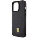 Oryginalne Etui APPLE IPHONE 15 PRO MAX Ferrari Hardcase Carbon Metal Logo MagSafe (FEHMP15XPTEK) czarne