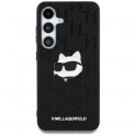 Etui SAMSUNG GALAXY S25 Karl Lagerfeld Leather Monogram Pin Logo Choupette Head czarne