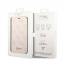 Oryginalne Etui IPHONE 14 PRO MAX Guess Book 4G Vintage Gold Logo (GUBKP14XHG4SHP) różowe