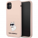 Oryginalne Etui IPHONE 11 / XR Karl Lagerfeld Hardcase Silicone Choupette (KLHCN61SNCHBCP) różowe