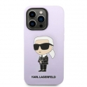 Oryginalne Etui IPHONE 14 PRO Karl Lagerfeld Hardcase Silicone Ikonik (KLHCP14LSNIKBCU) fioletowe