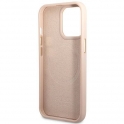 Oryginalne Etui IPHONE 14 PRO MAX Guess Hard Case 4G Logo Plate MagSafe różowe